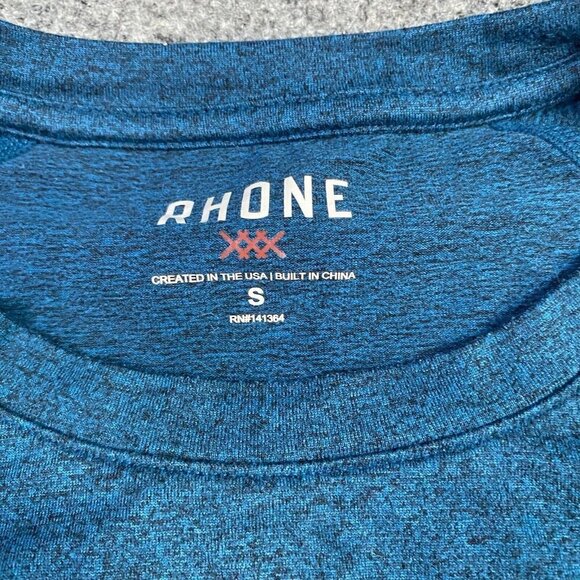 Rhone Reign T-shirt S Blue Solid Heathered - Picture 3 of 8